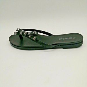 Olivia Miller Womens Flat Thong Sandal Studded  8
